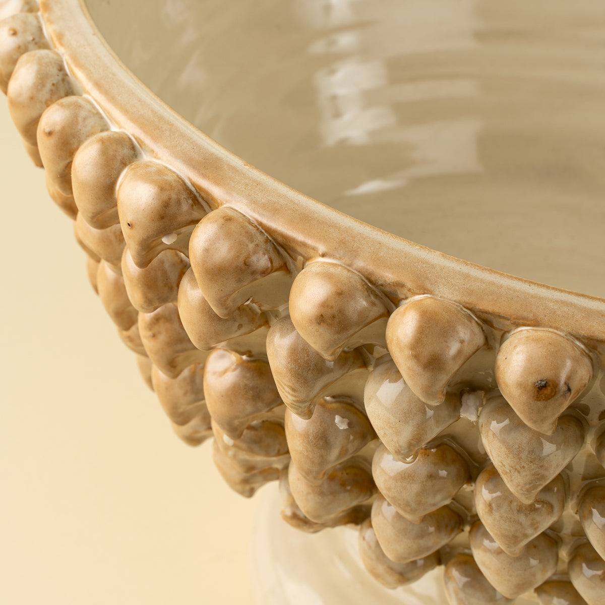 Citadel Terracotta Pedestal Bowl, Cream-thumbmail-3