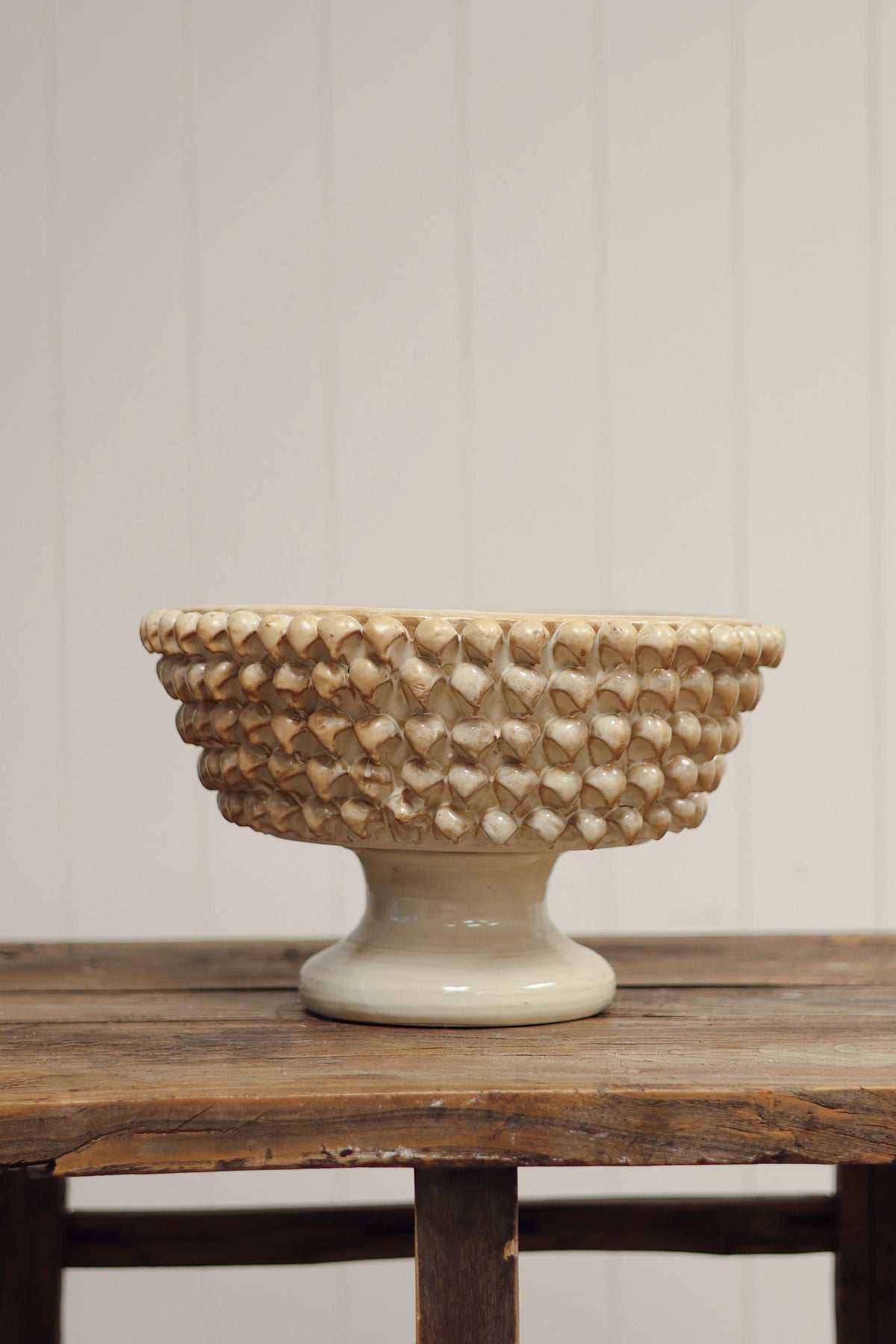 Citadel Terracotta Pedestal Bowl, Cream-thumbmail-2