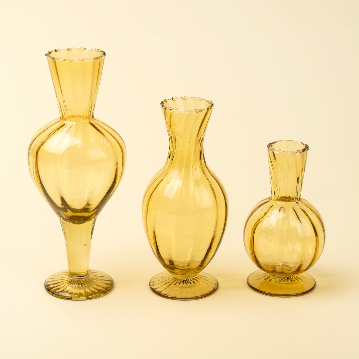 Sundae Glass Vase L, Amber-thumbmail-2