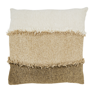 Color Band Fringe Pillow Black/Natural-thumbmail-2