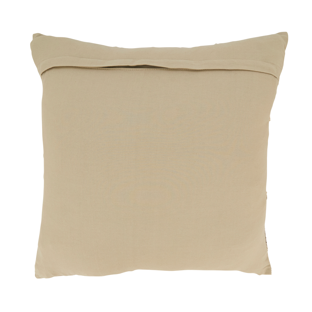 Color Band Fringe Pillow Natural