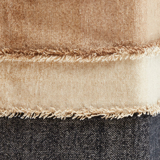 Color Band Fringe Pillow Black/Natural-thumbmail-1
