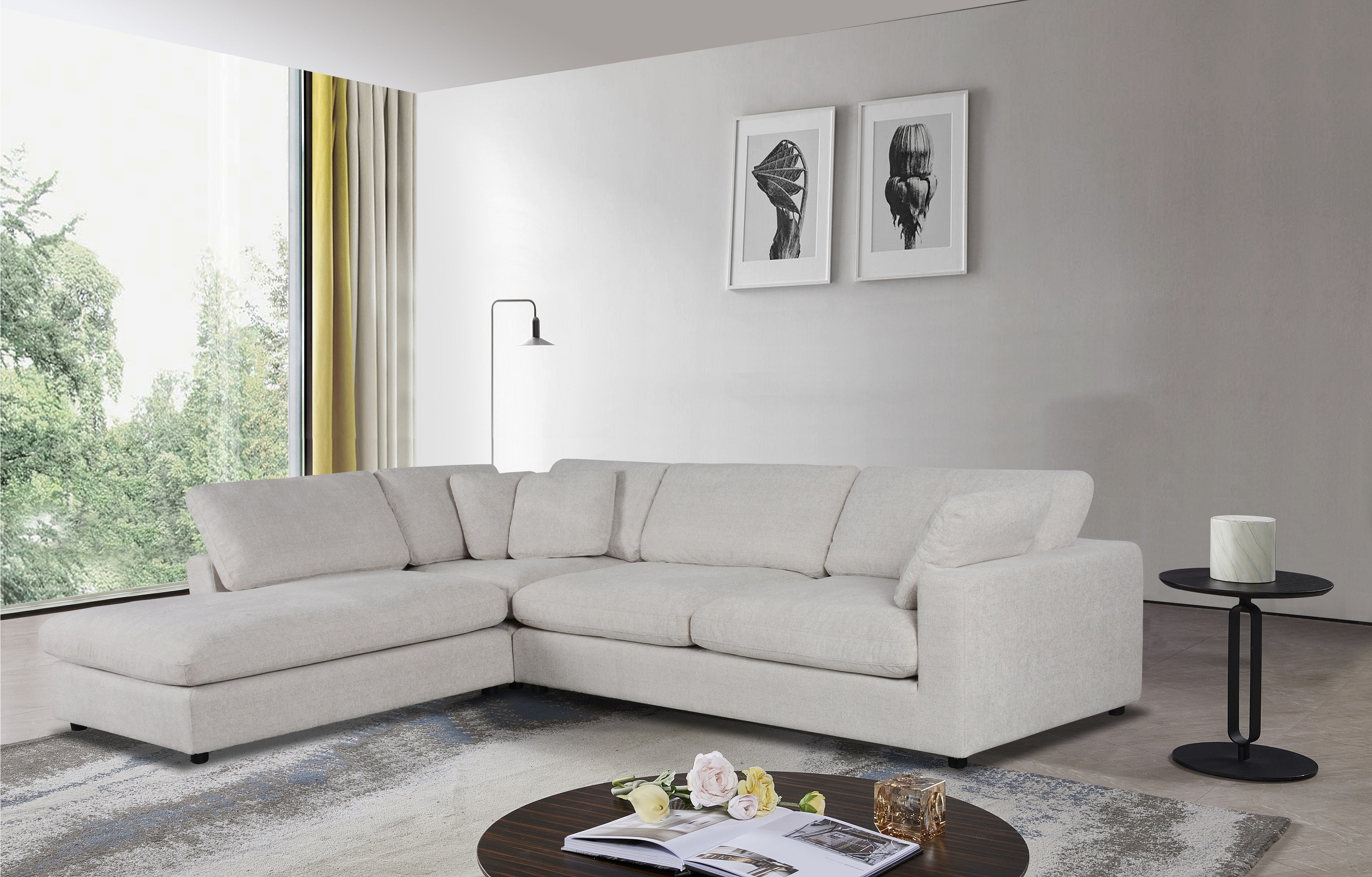 Lene Sectional - Left Chaise-Beige