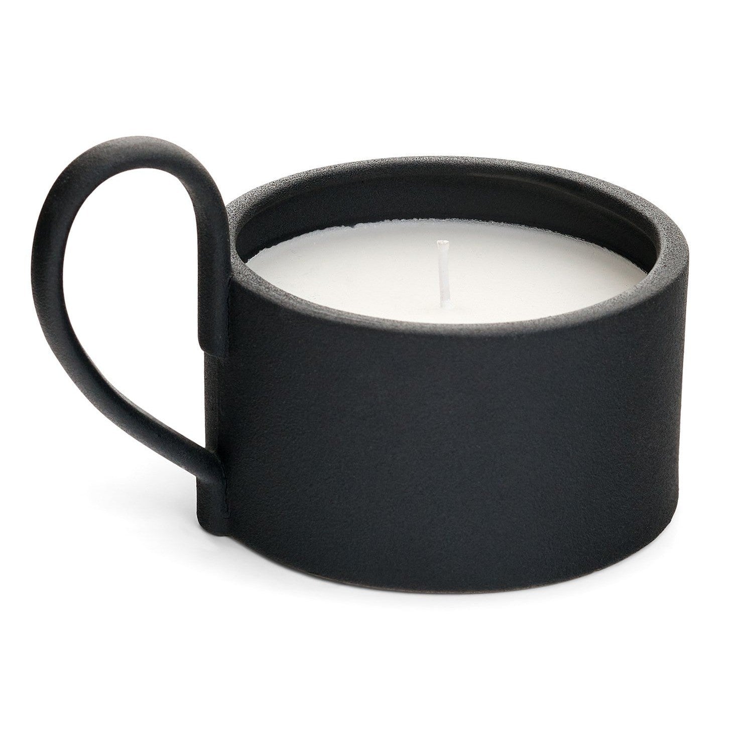 Candle In Porcelain W/handle Black-thumbmail-1