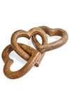 DECO 3 HEART SHAPED CHAIN MANGO WOOD NATURAL