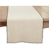 Stonewashed Stitched Edge Table Runner - Black/Natural