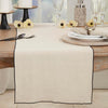 Stonewashed Stitched Edge Table Runner - Black/Natural