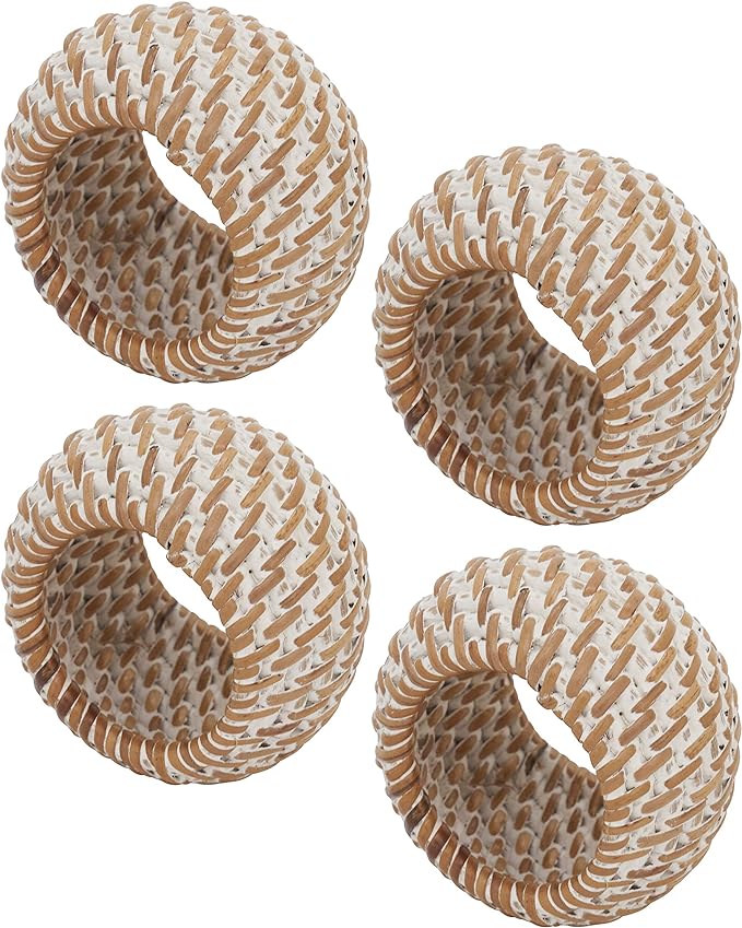 Woven Rattan Napkin Rings (Set of 4)