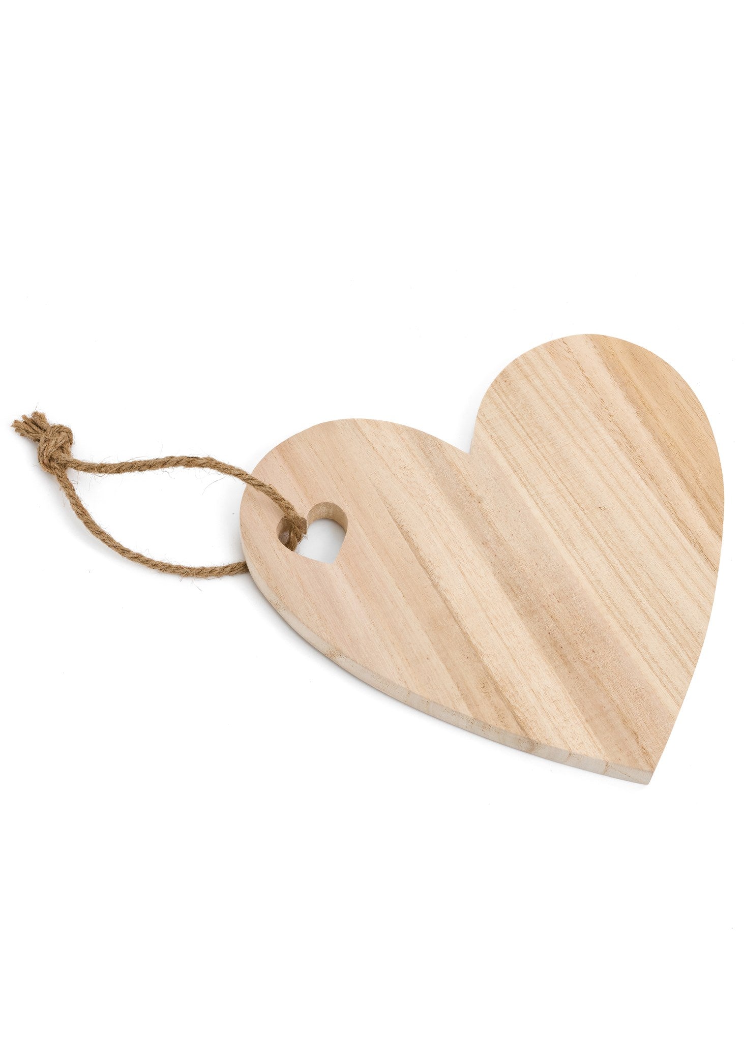 Serving Board Wood Heart Shaped Nat