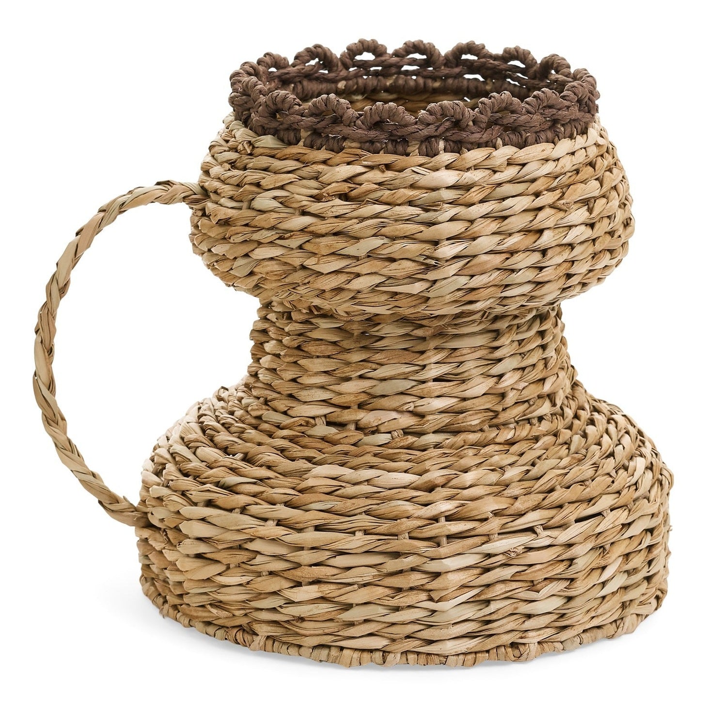 VASE LARGE PAPER & GRASS NATURAL-CHOCOLATE BROWN
