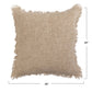 20" Melange Jute & Cotton Blend Pillow w/ Fringe, Polyester Fill