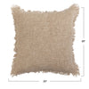 20" Melange Jute & Cotton Blend Pillow w/ Fringe, Polyester Fill