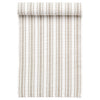 Ribbed Table Runner Cott Striped Taupe- White