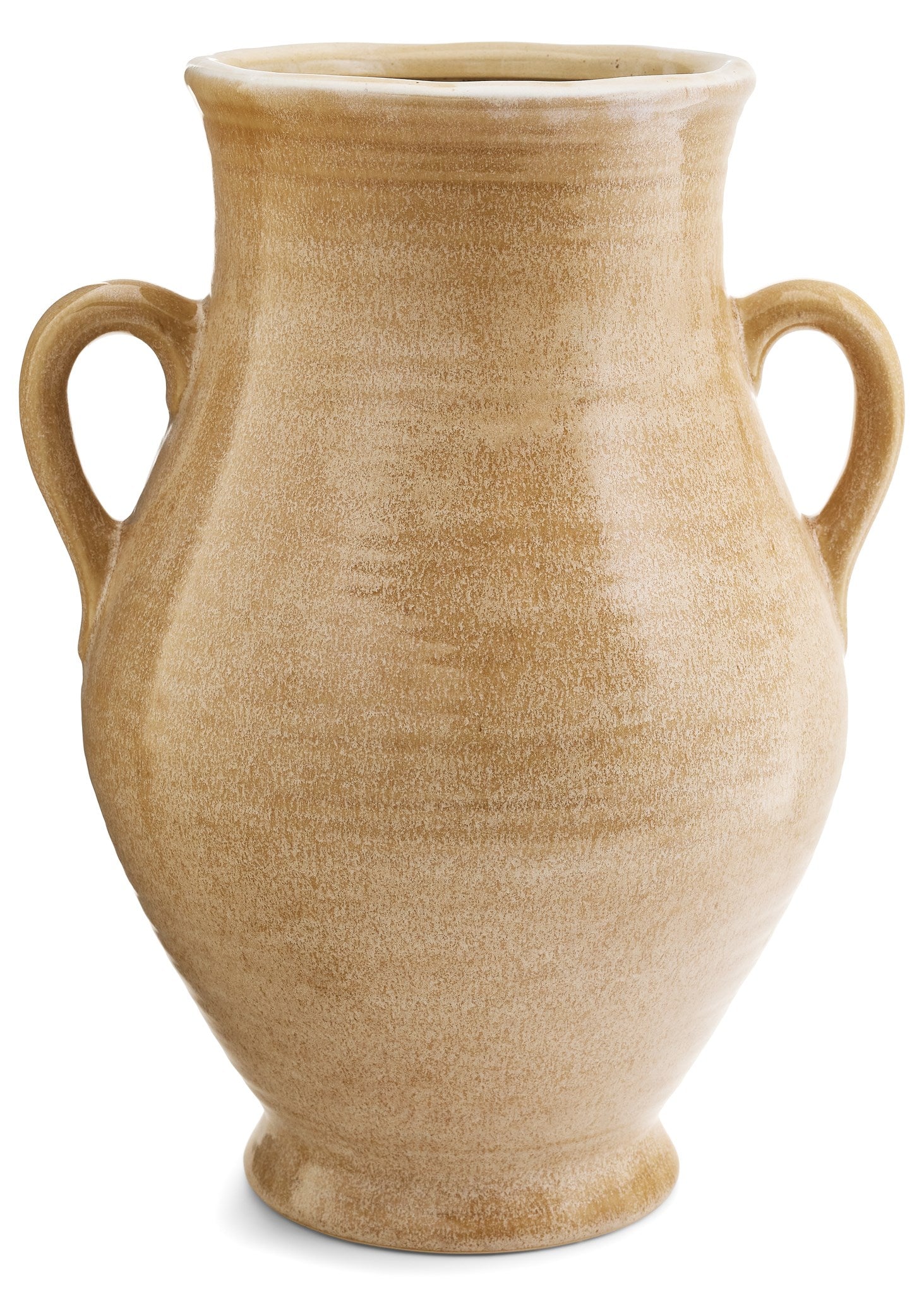 Vase Ceramic W/ Handles Dark Beige