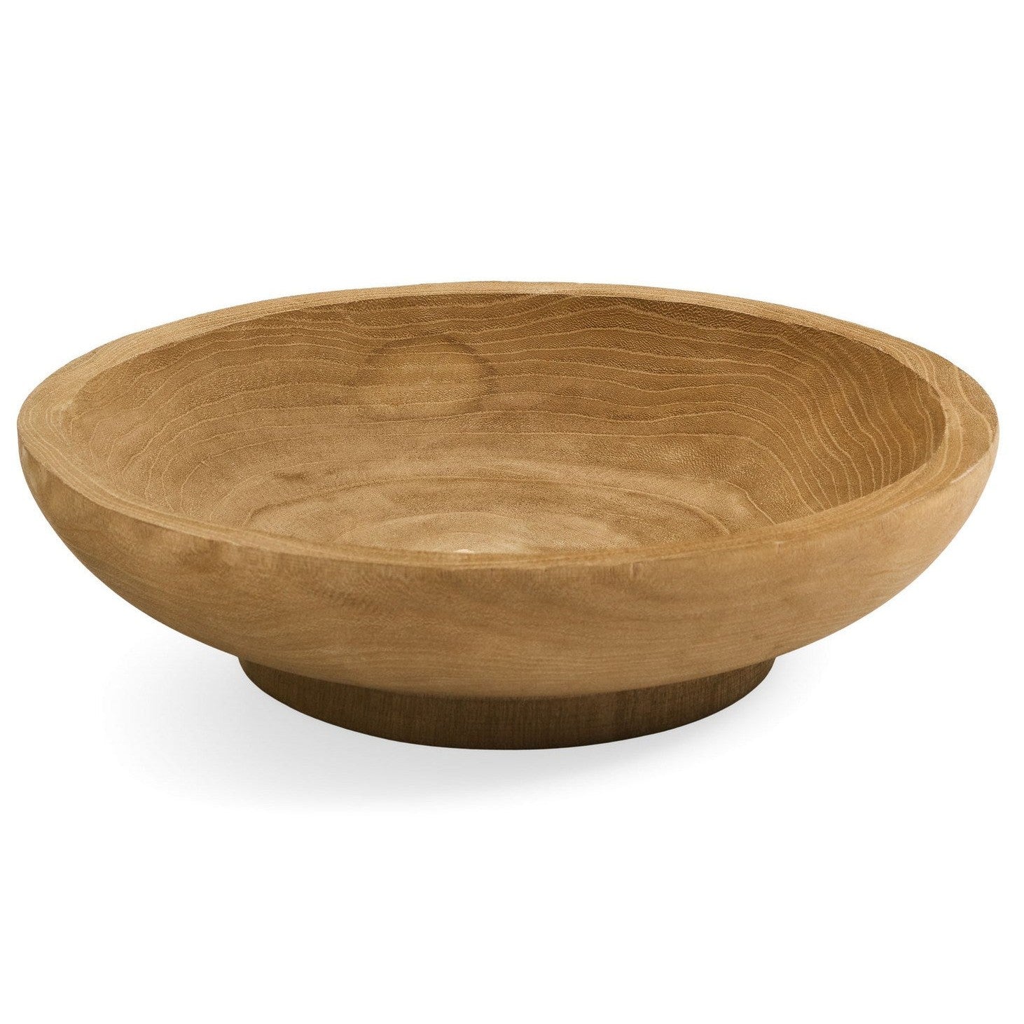 BOWL WOOD LOW NATURAL 15.5x15.5