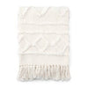 Throw Cotton Woven Zig Zag Off White