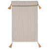 Table Runner Cott Strip Jute Tassls Dark Grey-of White