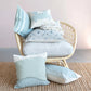 18" Woven Cotton Pillow & Eyelash Fringe, Polyester Fill
