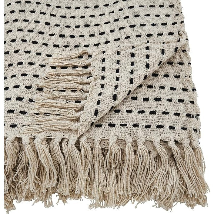 Stitched Line Throw, Ivory-thumbmail-2