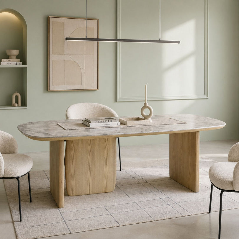 Amsden Wooden Base and Ceramic Top Dining Table-thumbmail-3