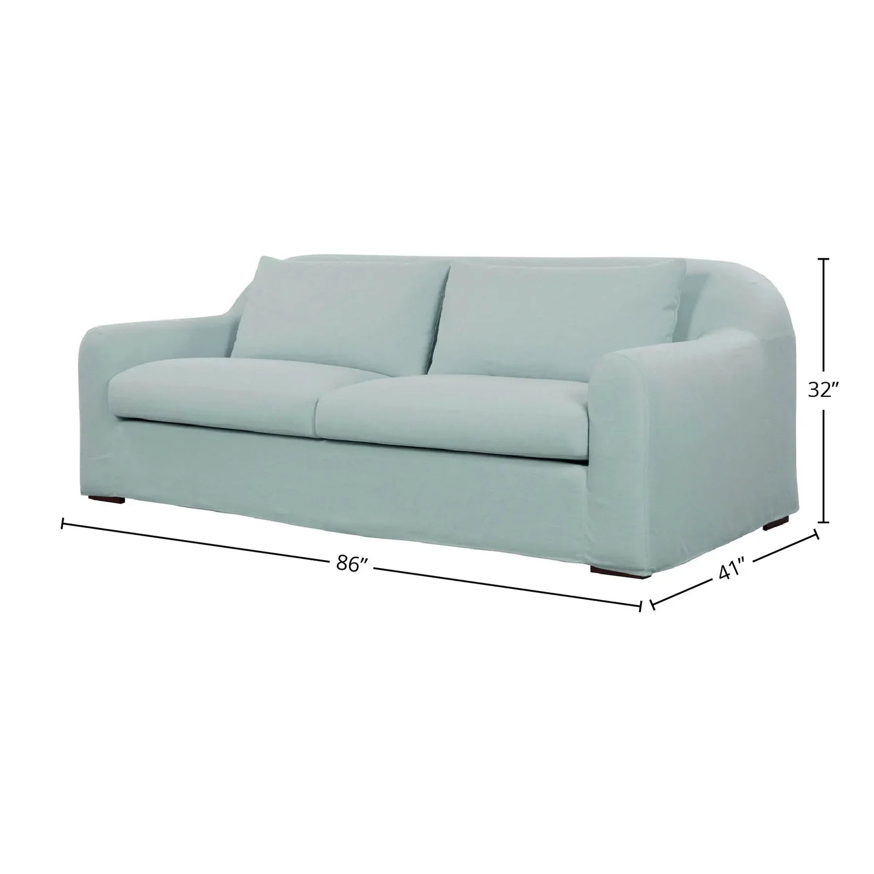 Dimensions and sizing for Harper slipcover sofa variant