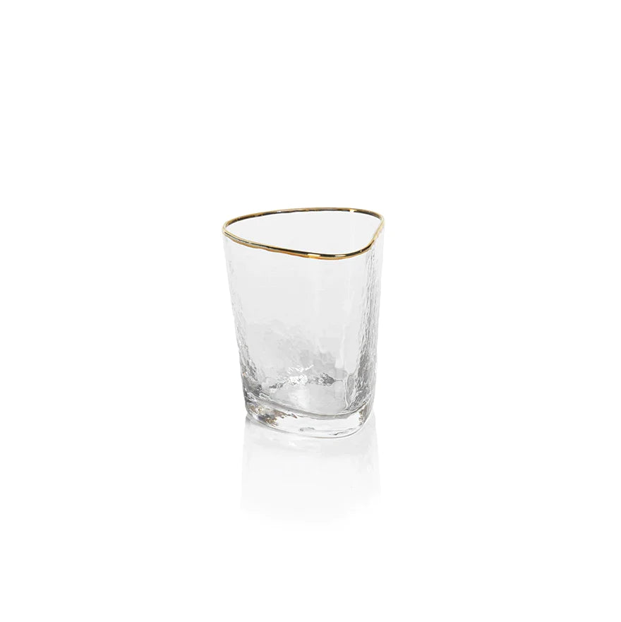 Aperitivo Triangular Glass Clear w/ Gold Rim