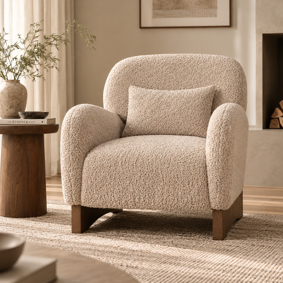 Arisa Sculptural Accent Chair – Warm Beige-thumbmail-2
