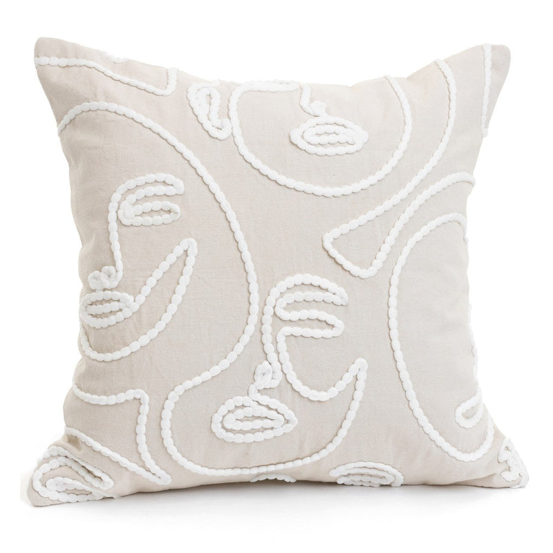 STURGEON CUSHION EMBRD LINE ART 17X17