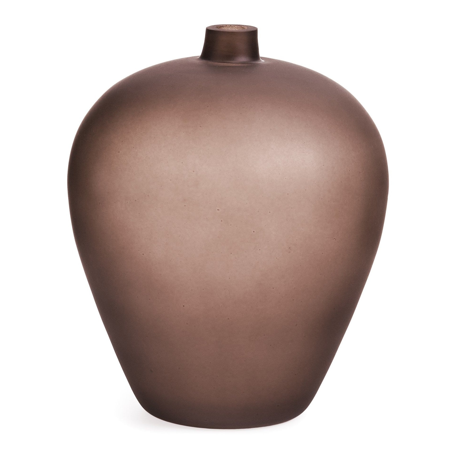 Vase Glass Matt Dark Brown