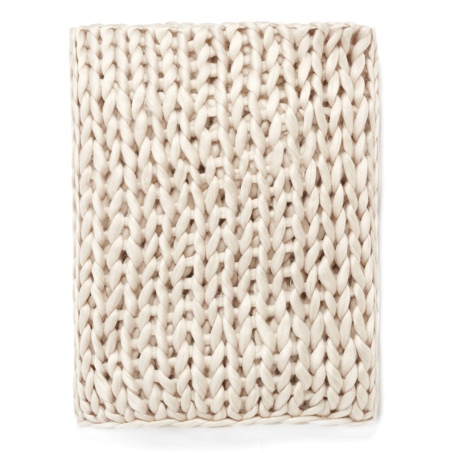 LOLA CHUNKY KNITD THROW OWHT