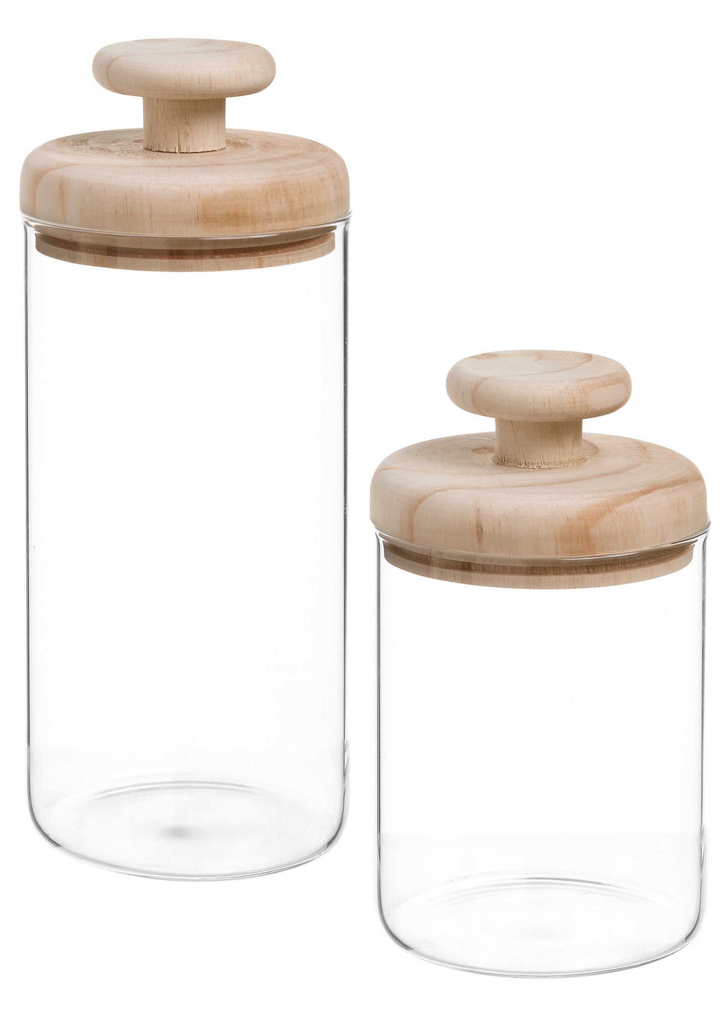 Adam Canister Glass/Wood Natural