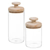 Adam Canister Glass/Wood Natural