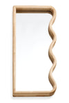 MIRROR LG WAVY HEVEA WOOD NATURAL