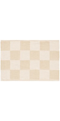 Placemat St/4 Rib Cotton Checkered Beige - Set of 4