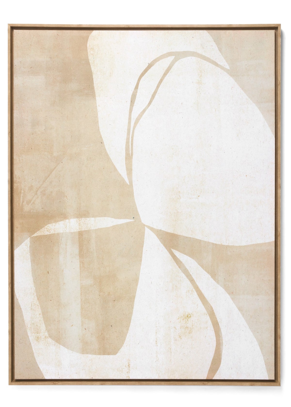 MEG FRAMED CANVAS ABST WALL ART BEIGE-thumbmail-1
