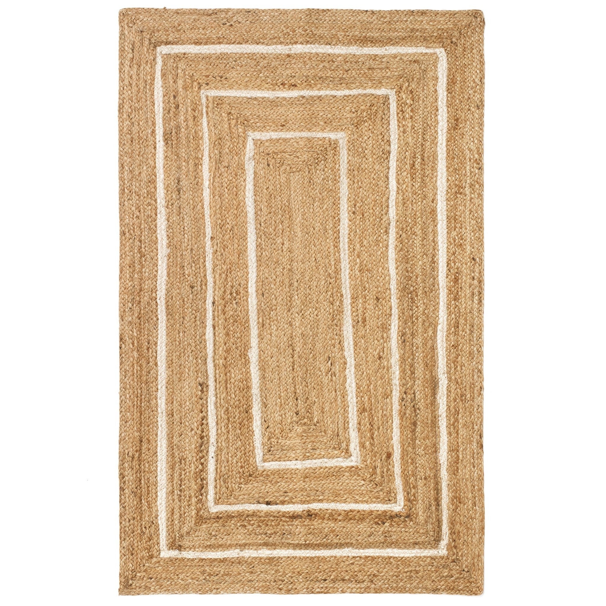 Gerda Rug Jute Braid Stripes 24x36 WhIte-nat-thumbmail-1