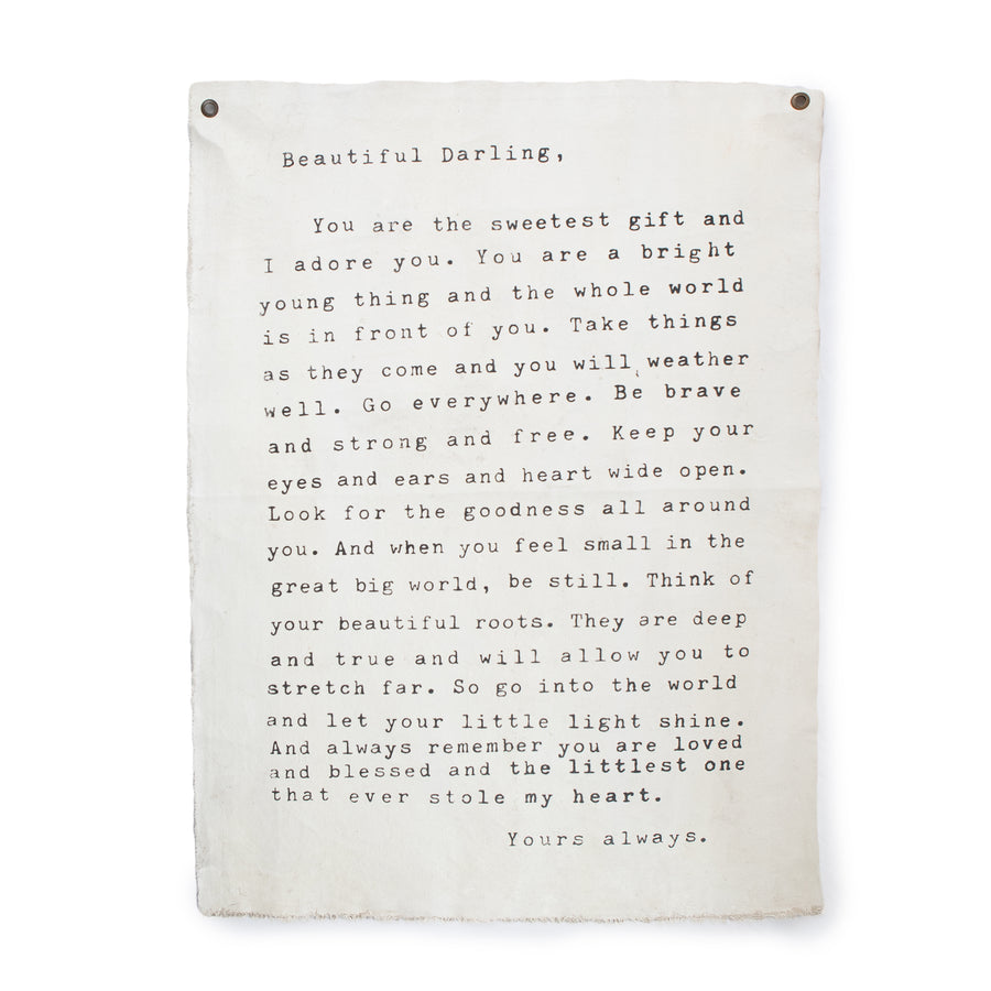 Letter for Sophie (Beautiful Darling) Hand Painted Wall Hanging Wall Tarp-thumbmail-1