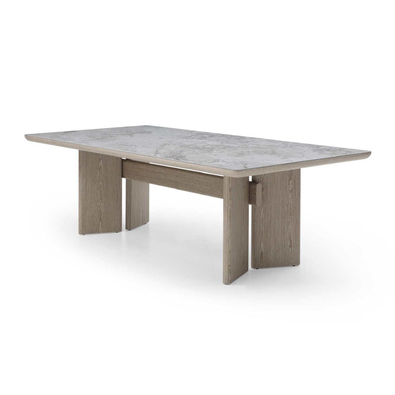 Elmer Wooden Base Ceramic Top Dining Table-thumbmail-1