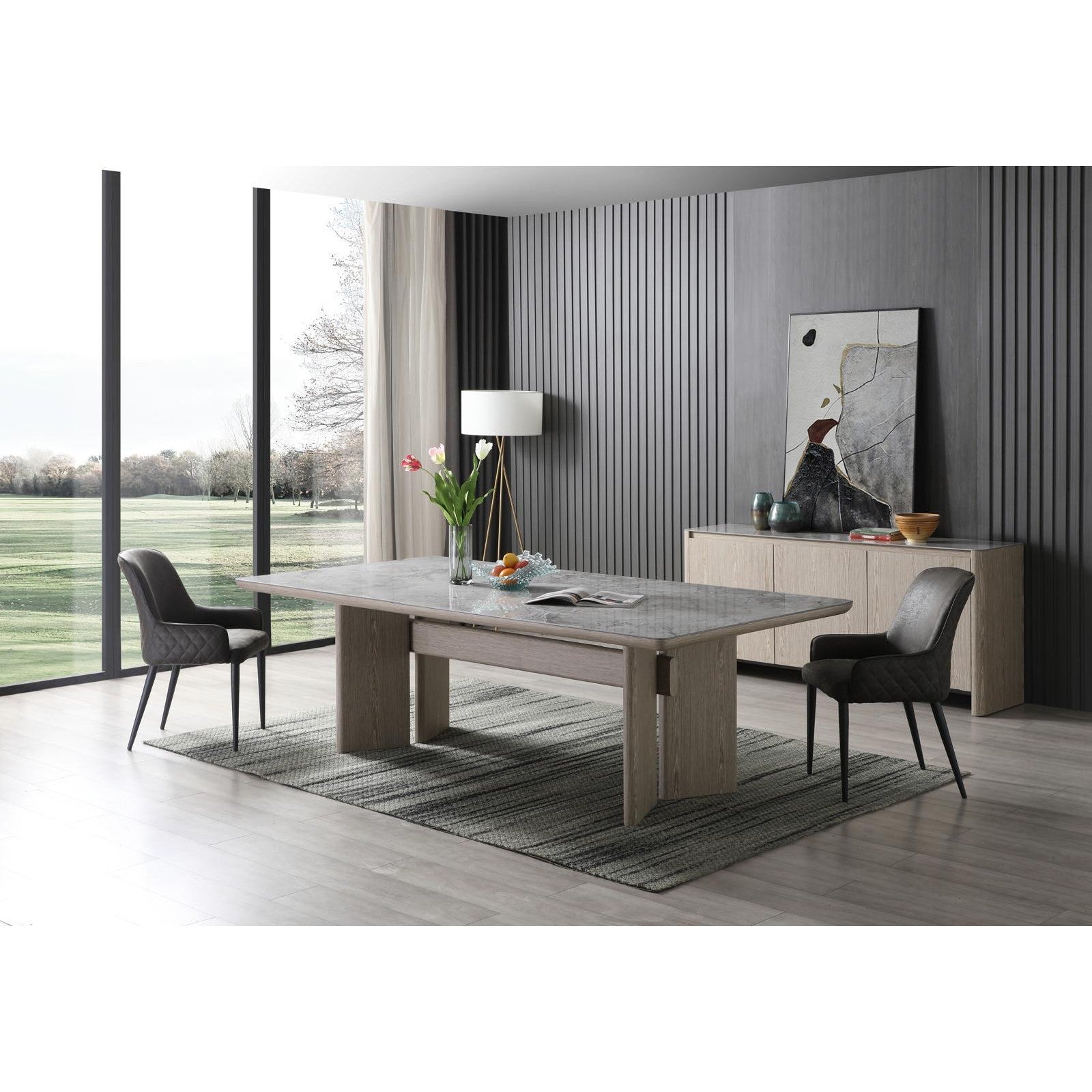 Elmer Wooden Base Ceramic Top Dining Table-thumbmail-2