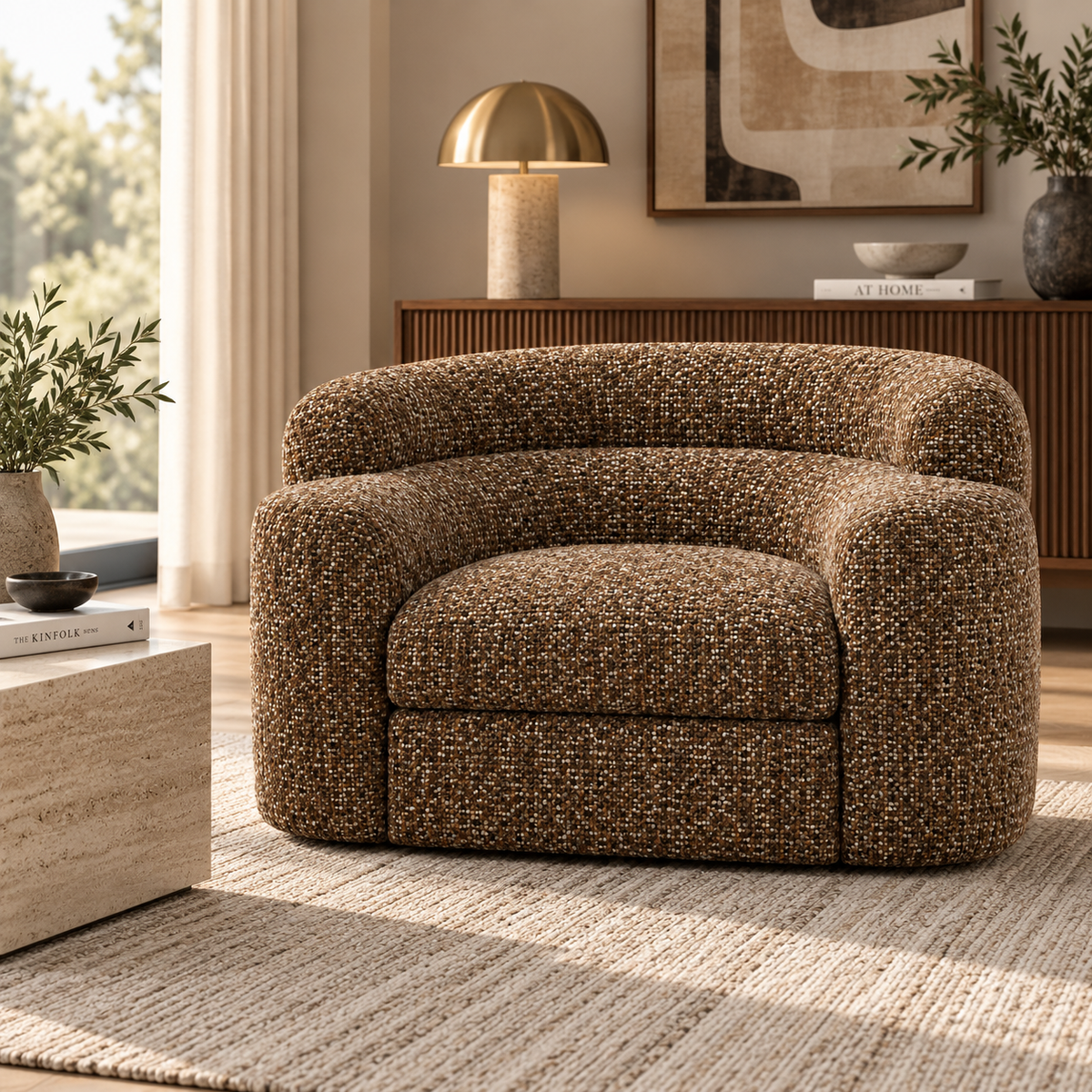 Birka Sculptural Upholstered Accent Chair – Mocha Brown-thumbmail-2