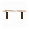 Lovisa Modern Dining Table with Red Oak Veneer & Ceramic Top