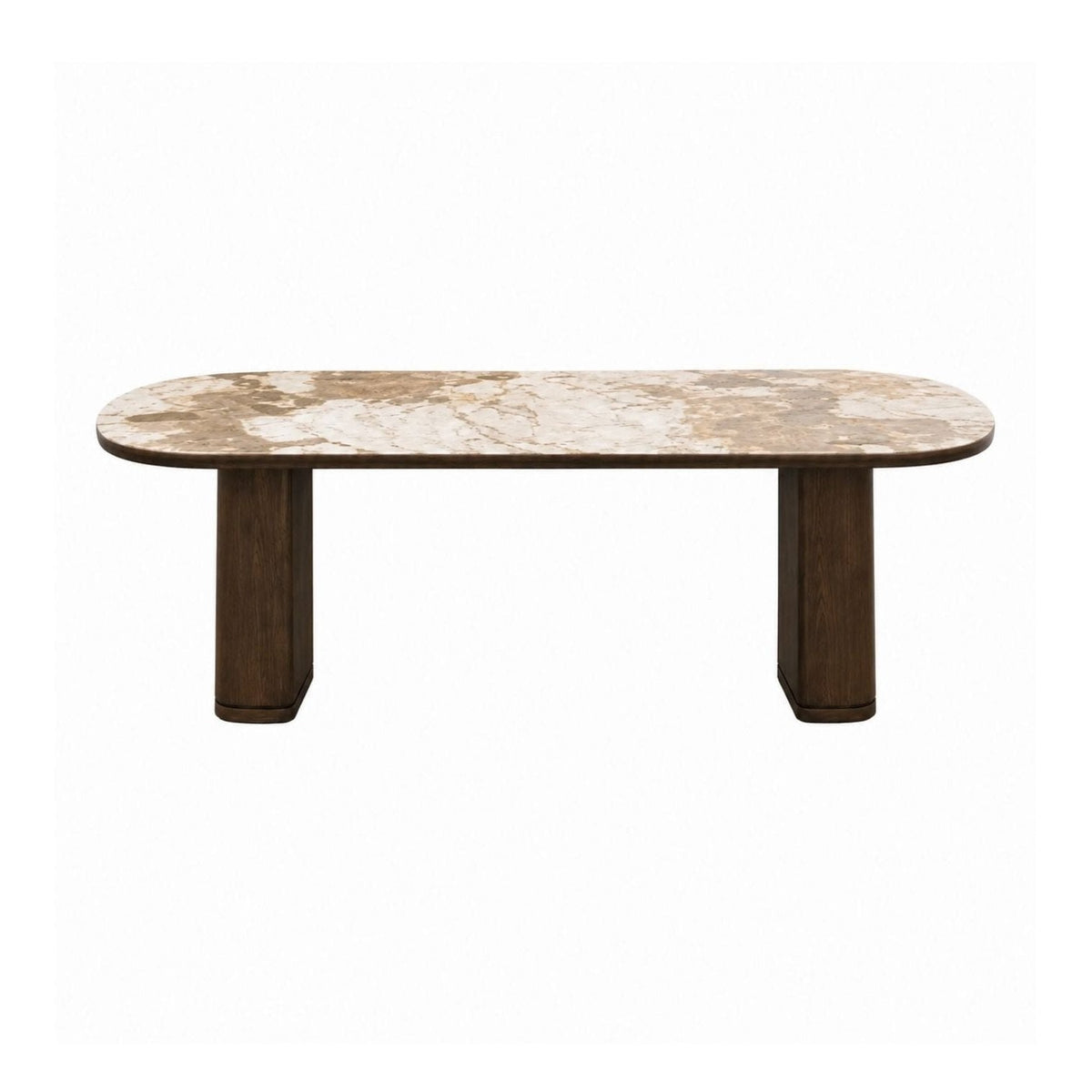 Bria Modern Dining Table with Red Oak Veneer & Ceramic Top-thumbmail-1