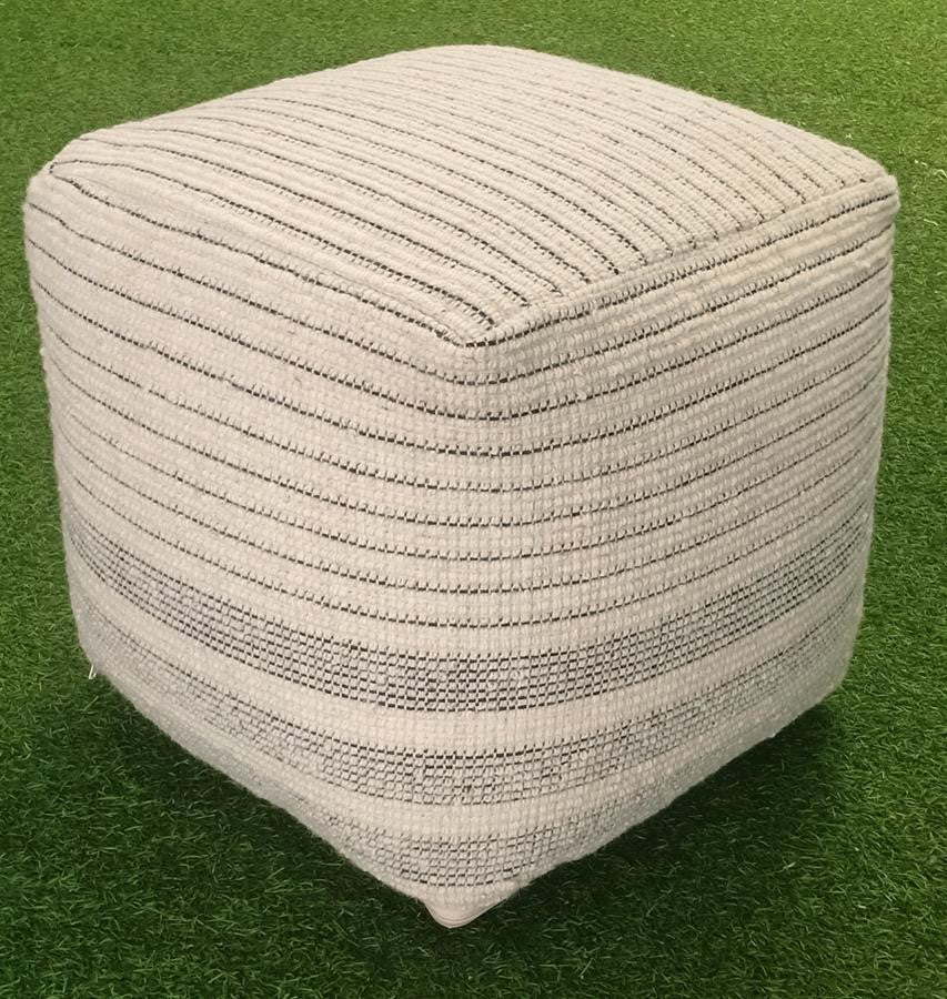 Calvalry Pouf - Ivory/Charcoal