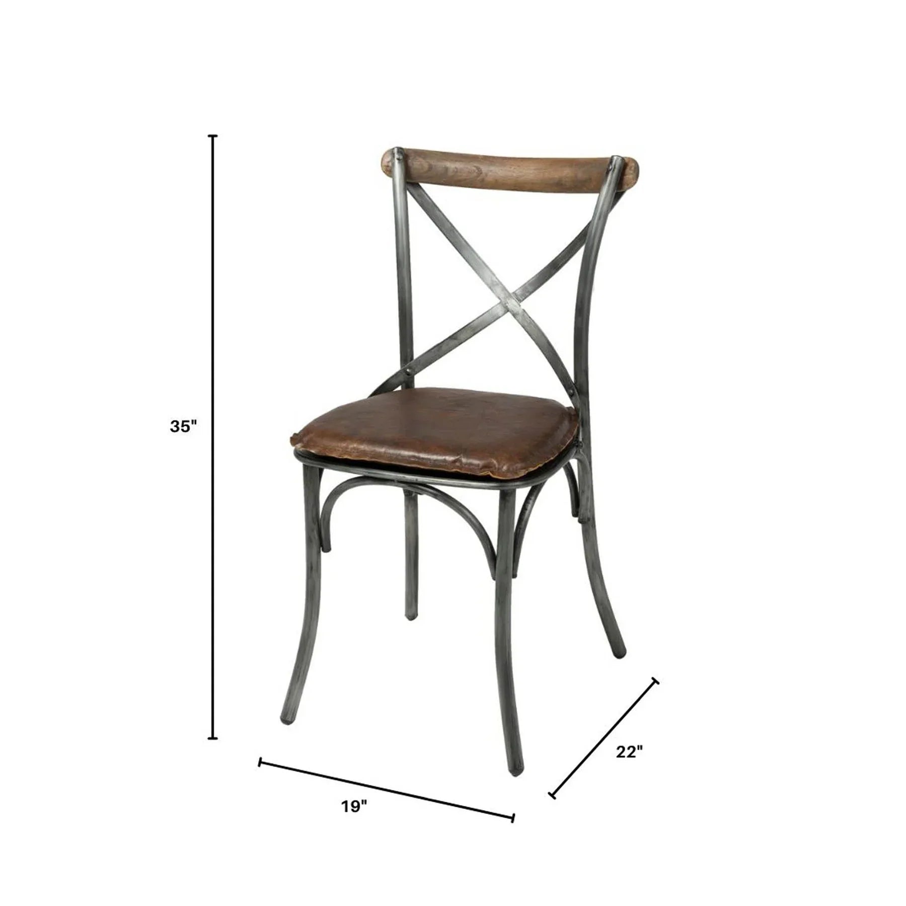 Metal Crossback Chair with Seat Cushion
