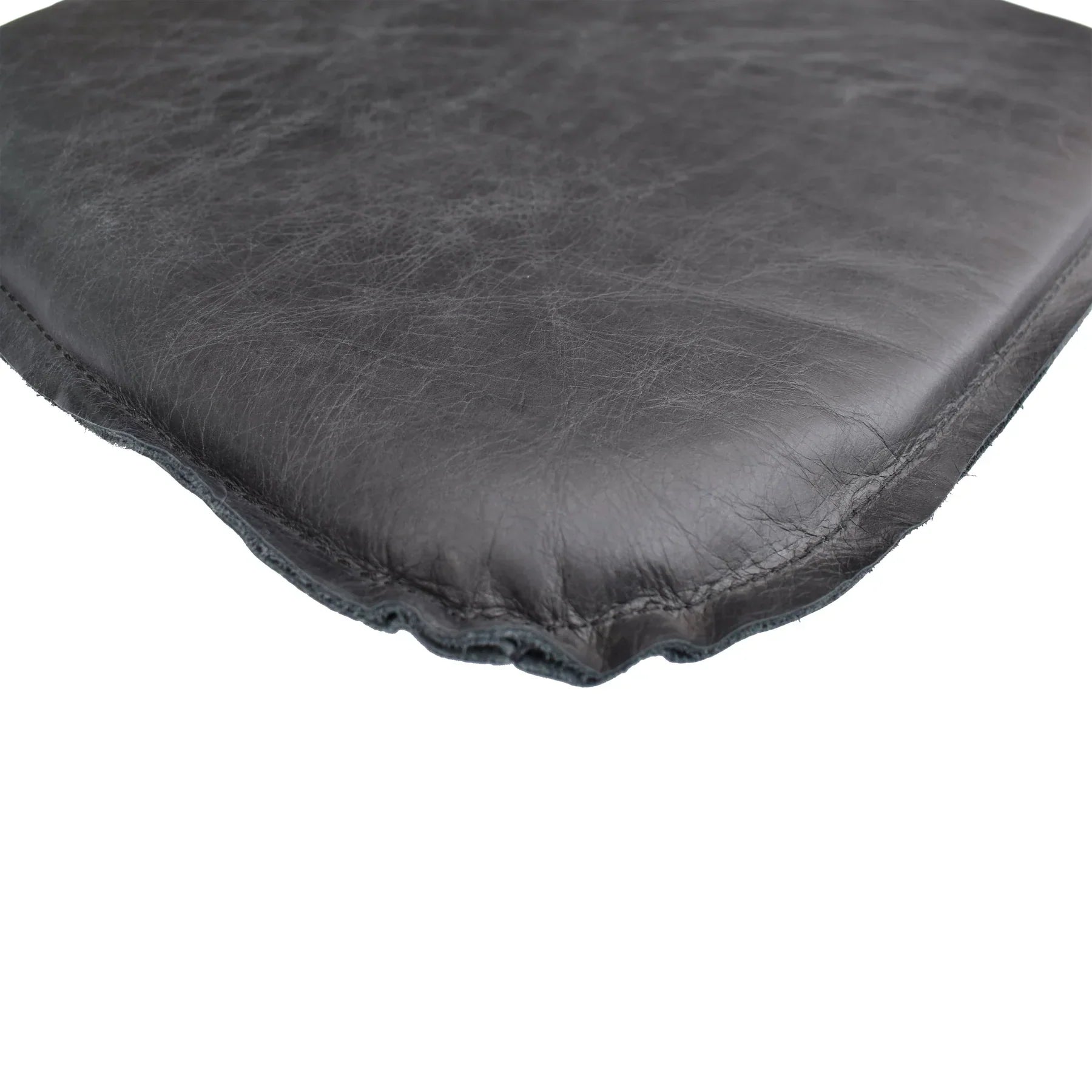 Metal Crossback Leather Cushion Seat - Antique Black-thumbmail-3