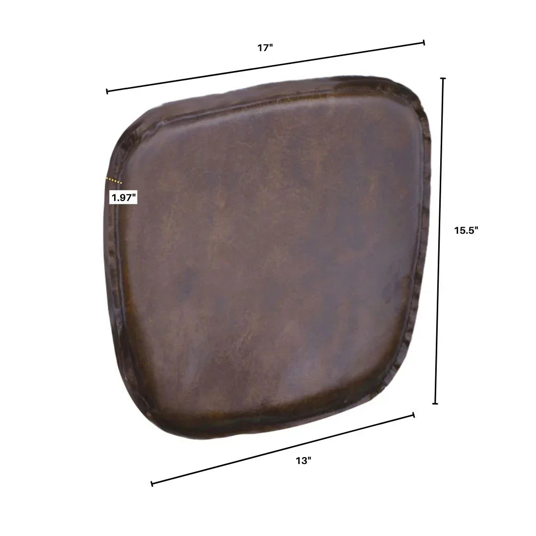 Metal Crossback Leather Cushion Seat - Vintage Brown-thumbmail-5