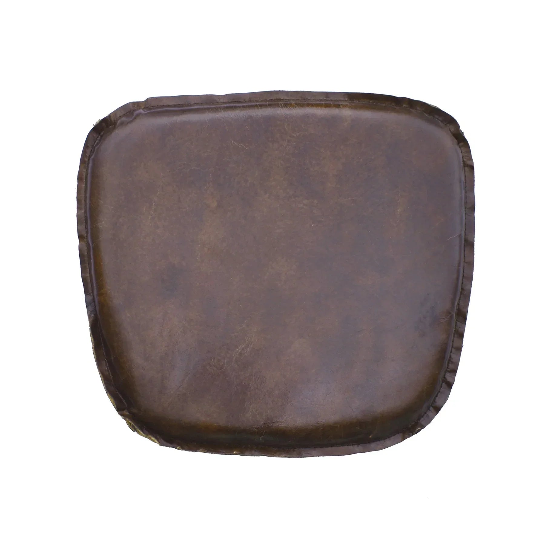 Metal Crossback Leather Cushion Seat - Vintage Brown-thumbmail-1