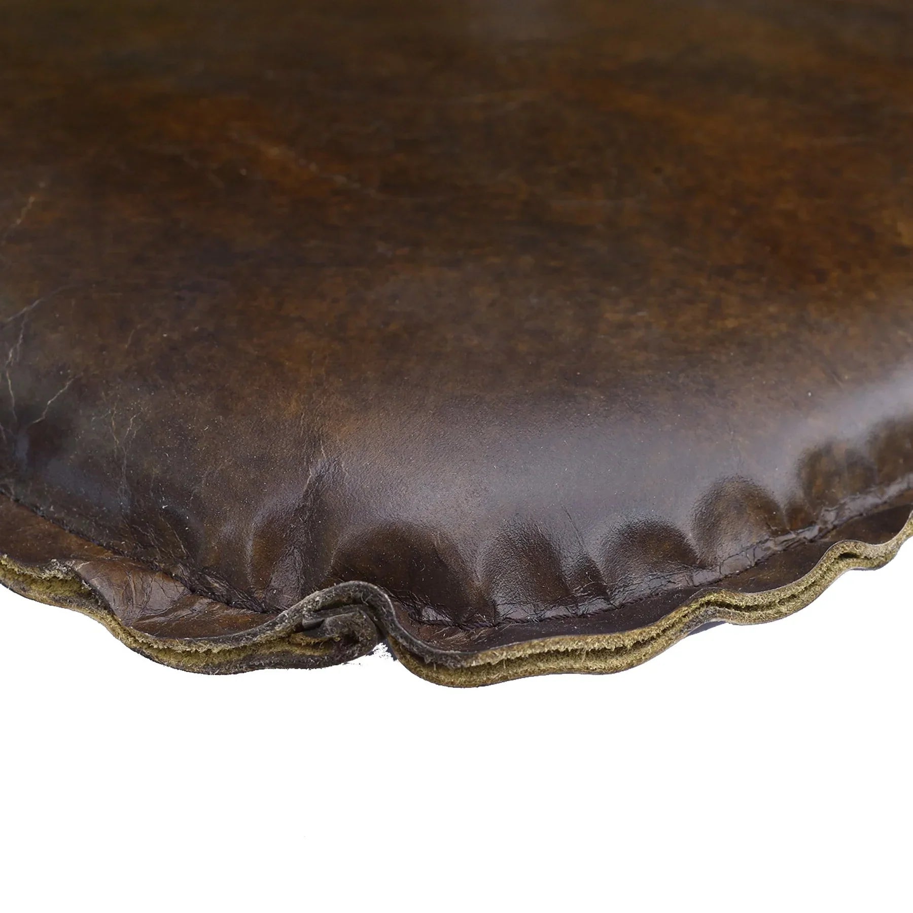 Metal Crossback Leather Cushion Seat - Vintage Brown-thumbmail-3