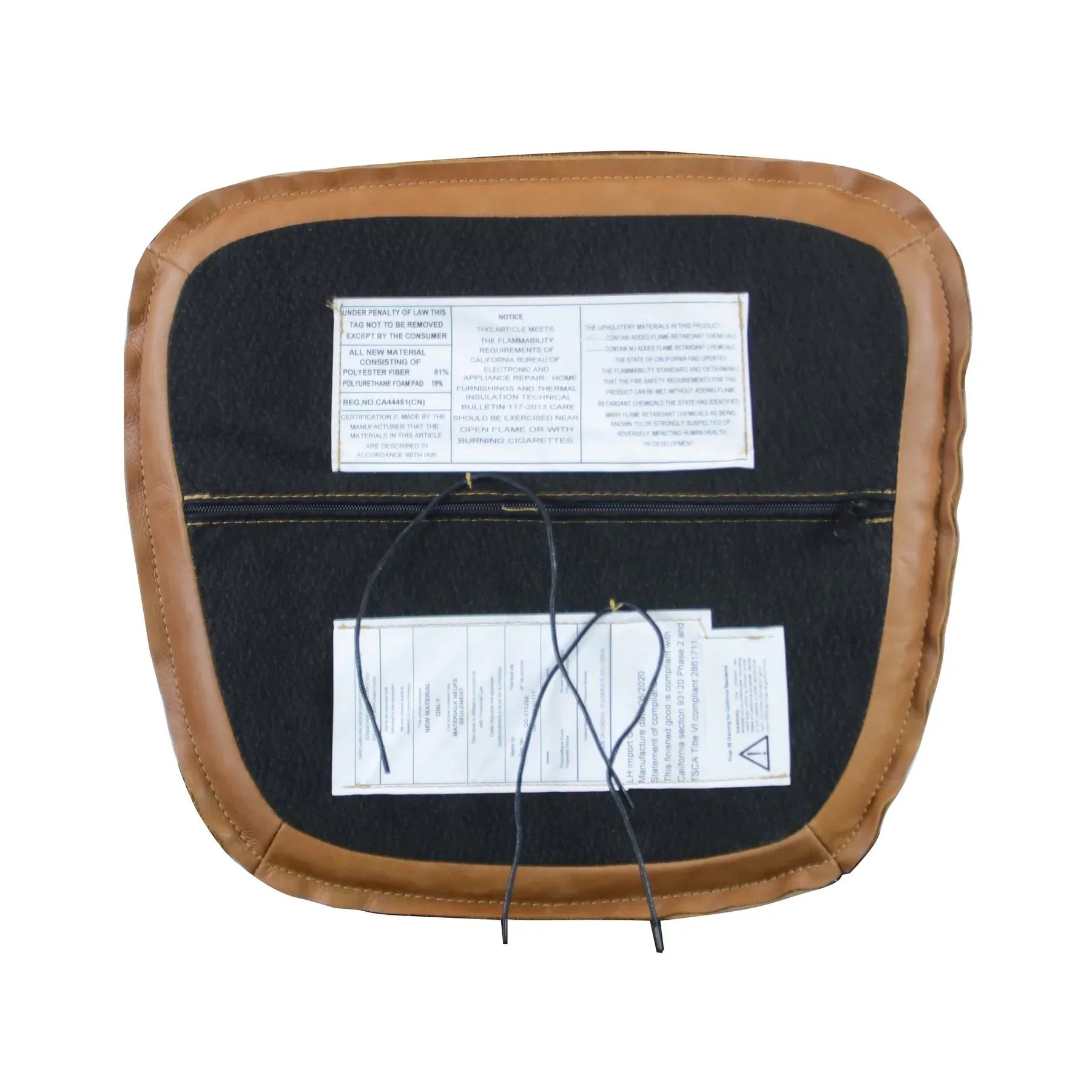 Metal Crossback Leather Cushion Seat - Cognac-thumbmail-3
