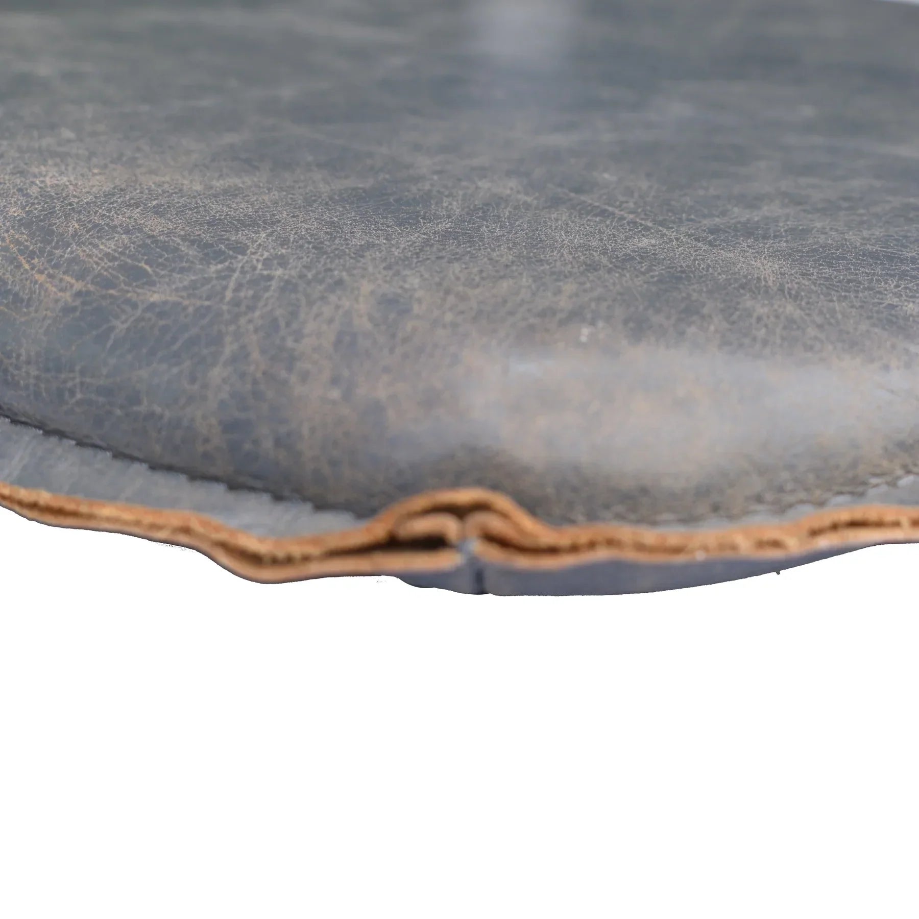 Metal Crossback Leather Cushion Seat - Grey-thumbmail-3